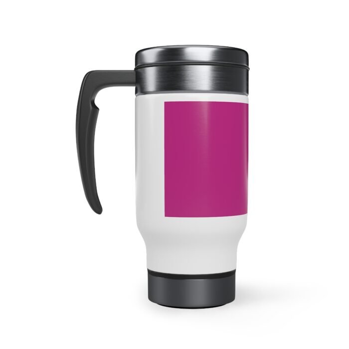 Contending for the Word - Hot Pink Stainless Steel Travel Mug with Handle, 14oz 3