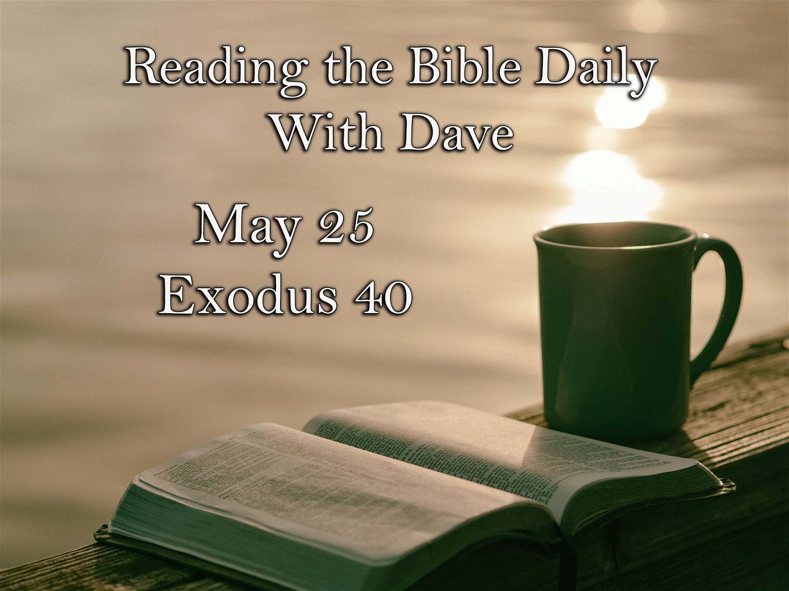 Reading the Bible Daily with Dave: May 25 Exodus 40 - Servants of Grace